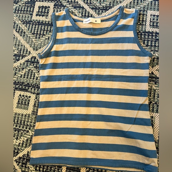 COPY - Woman’s Summer Tank Top XS Stripe Blue No Sleeve - Picture 10 of 13